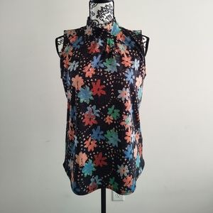 NWT Love Scarlett Metallic Floral Sleeveless Tank Blouse
